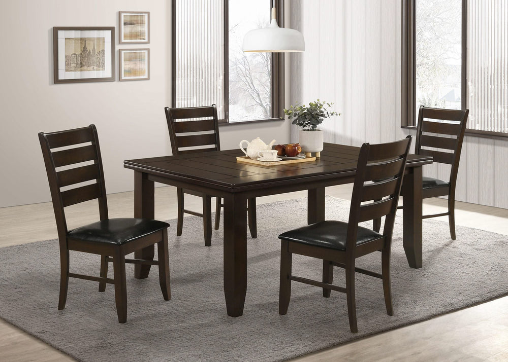 Juego de mesa de comedor rectangular Dalila de 5 piezas Capuchino