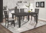 Juego de mesa de comedor rectangular Dalila de 5 piezas, gris oscuro