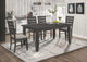 Juego de mesa de comedor rectangular Dalila de 5 piezas, gris oscuro
