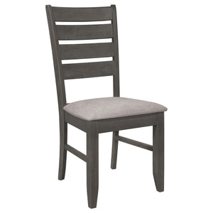 Juego de mesa de comedor rectangular Dalila de 6 piezas, gris oscuro