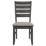 Juego de mesa de comedor rectangular Dalila de 6 piezas, gris oscuro