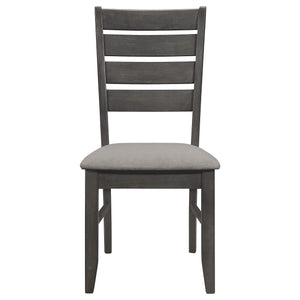 Juego de mesa de comedor rectangular Dalila de 6 piezas, gris oscuro