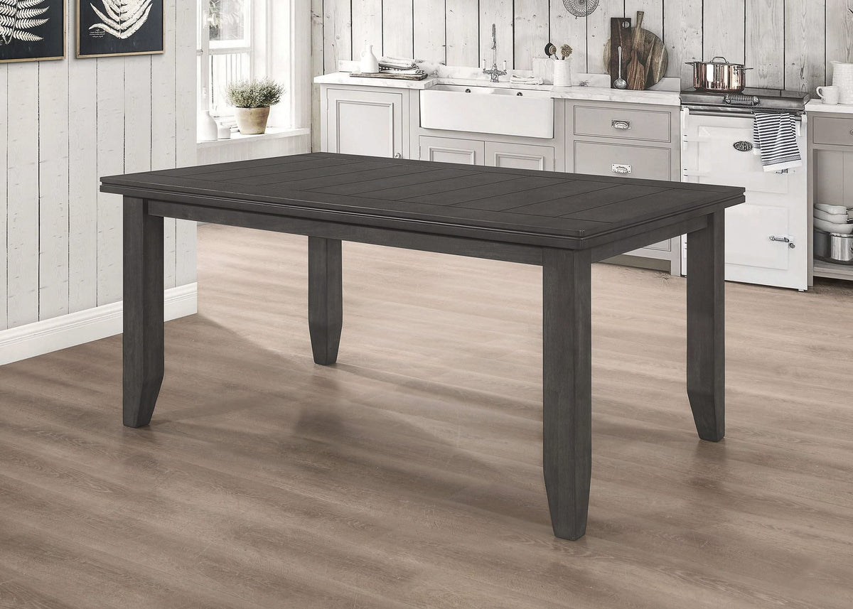 Mesa de comedor rectangular de madera Dalila de 66 pulgadas, color gris oscuro