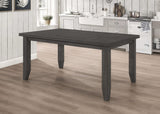 Mesa de comedor rectangular de madera Dalila de 66 pulgadas, color gris oscuro