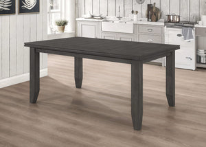 Mesa de comedor rectangular de madera Dalila de 66 pulgadas, color gris oscuro