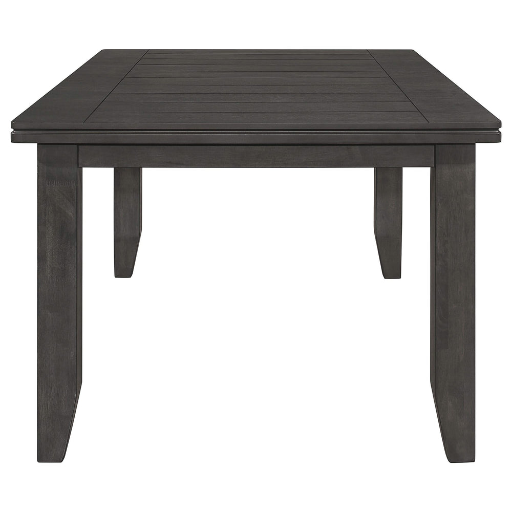 Mesa de comedor rectangular de madera Dalila de 66 pulgadas, color gris oscuro