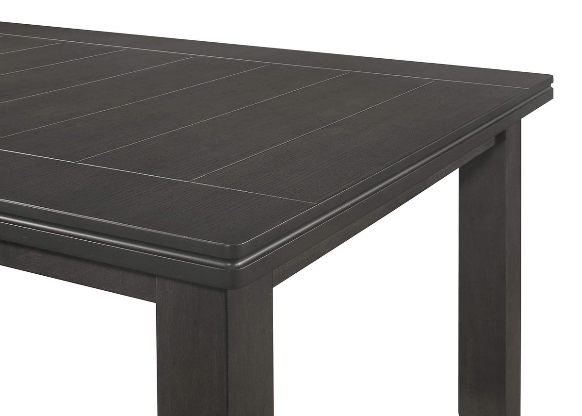 Mesa de comedor rectangular de madera Dalila de 66 pulgadas, color gris oscuro