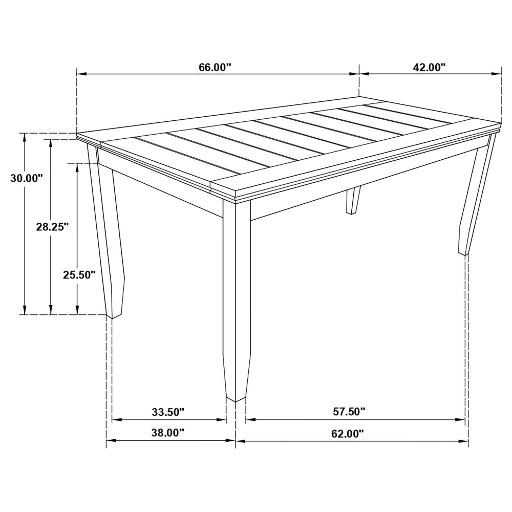 Mesa de comedor rectangular de madera Dalila de 66 pulgadas, color gris oscuro