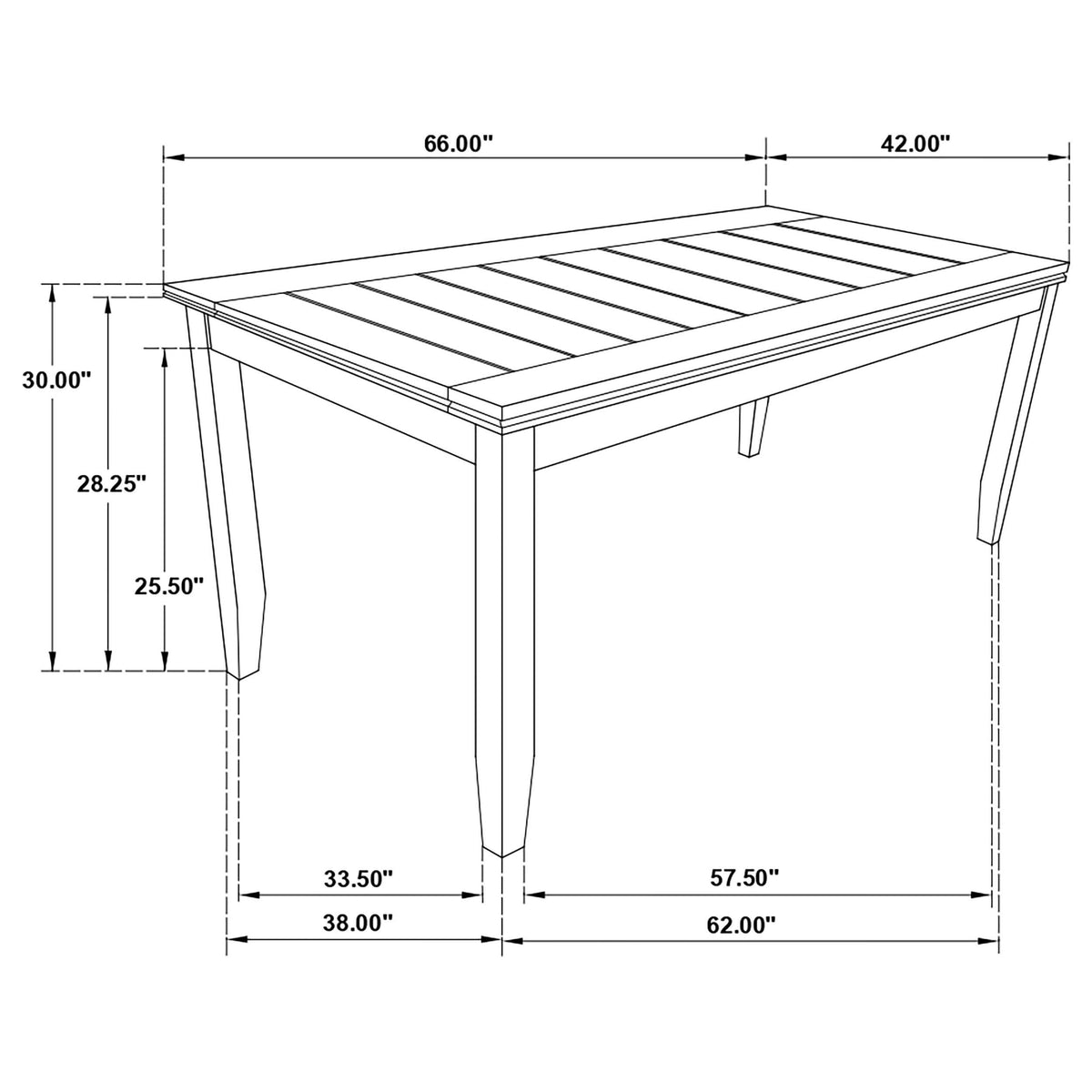 Mesa de comedor rectangular de madera Dalila de 66 pulgadas, color gris oscuro