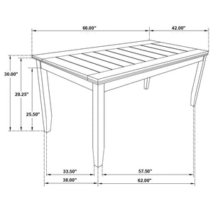 Mesa de comedor rectangular de madera Dalila de 66 pulgadas, color gris oscuro