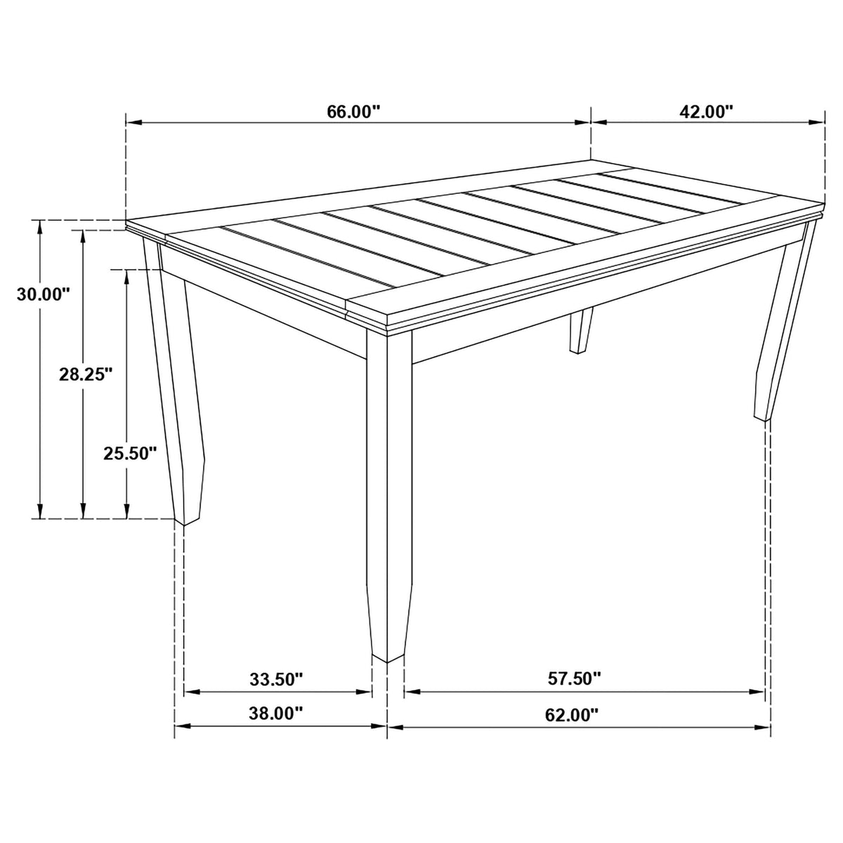 Mesa de comedor rectangular de madera Dalila de 66 pulgadas color capuchino