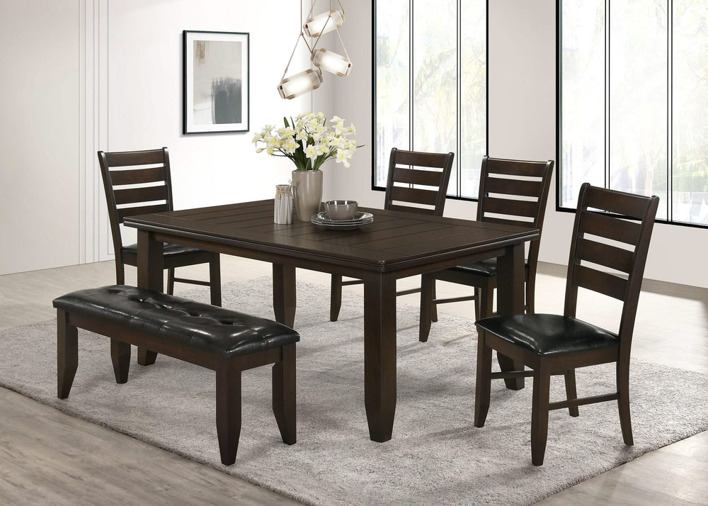 Mesa de comedor rectangular de madera Dalila de 66 pulgadas color capuchino