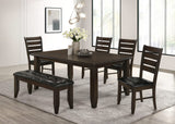 Mesa de comedor rectangular de madera Dalila de 66 pulgadas color capuchino