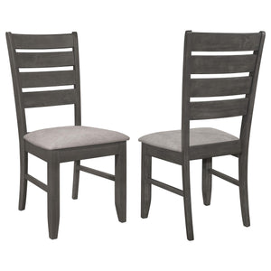 Silla de comedor de madera Dalila gris oscuro (juego de 2)