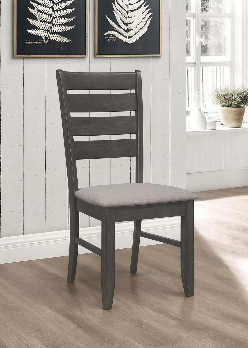 Silla de comedor de madera Dalila gris oscuro (juego de 2)