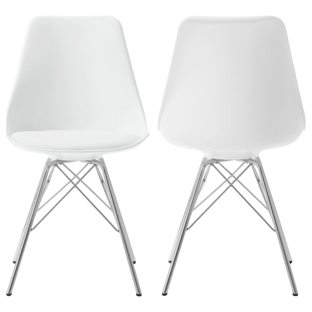 Silla de comedor Juniper de polipropileno blanco (juego de 2)