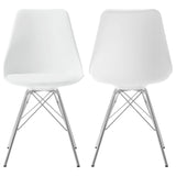 Silla de comedor Juniper de polipropileno blanco (juego de 2)