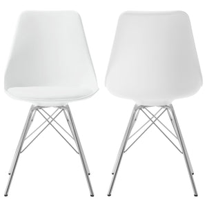 Silla de comedor Juniper de polipropileno blanco (juego de 2)