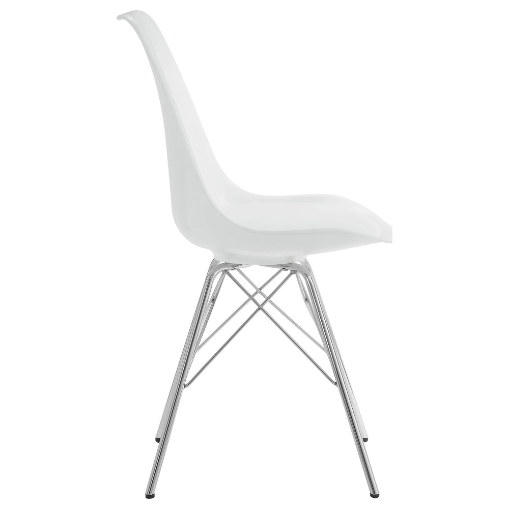 Silla de comedor Juniper de polipropileno blanco (juego de 2)