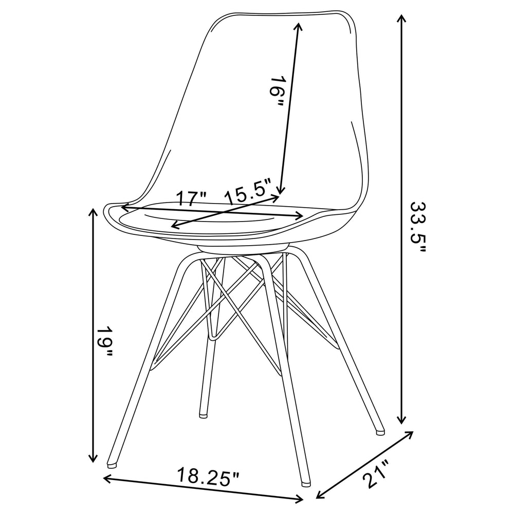 Silla de comedor Juniper de polipropileno blanco (juego de 2)