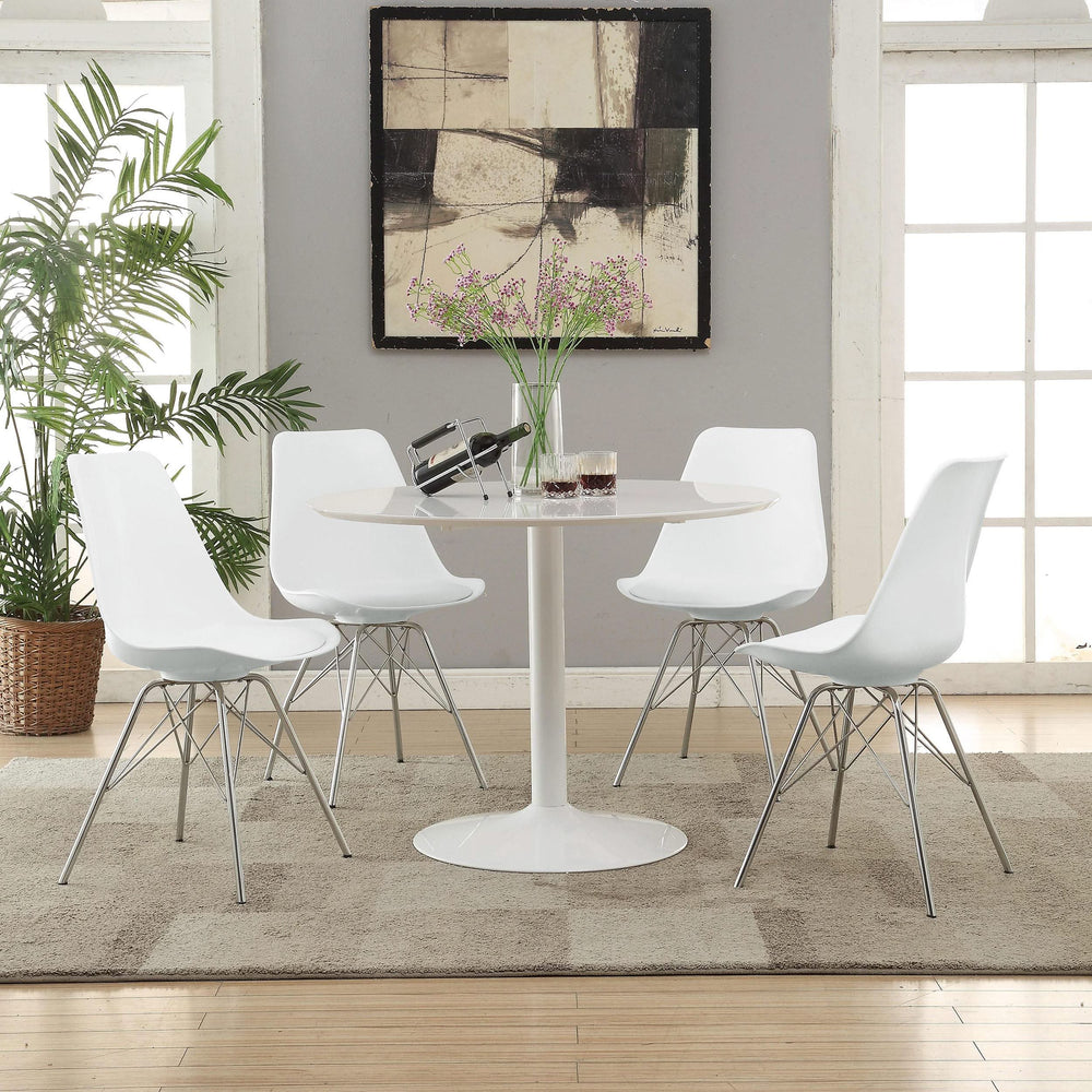 Silla de comedor Juniper de polipropileno blanco (juego de 2)