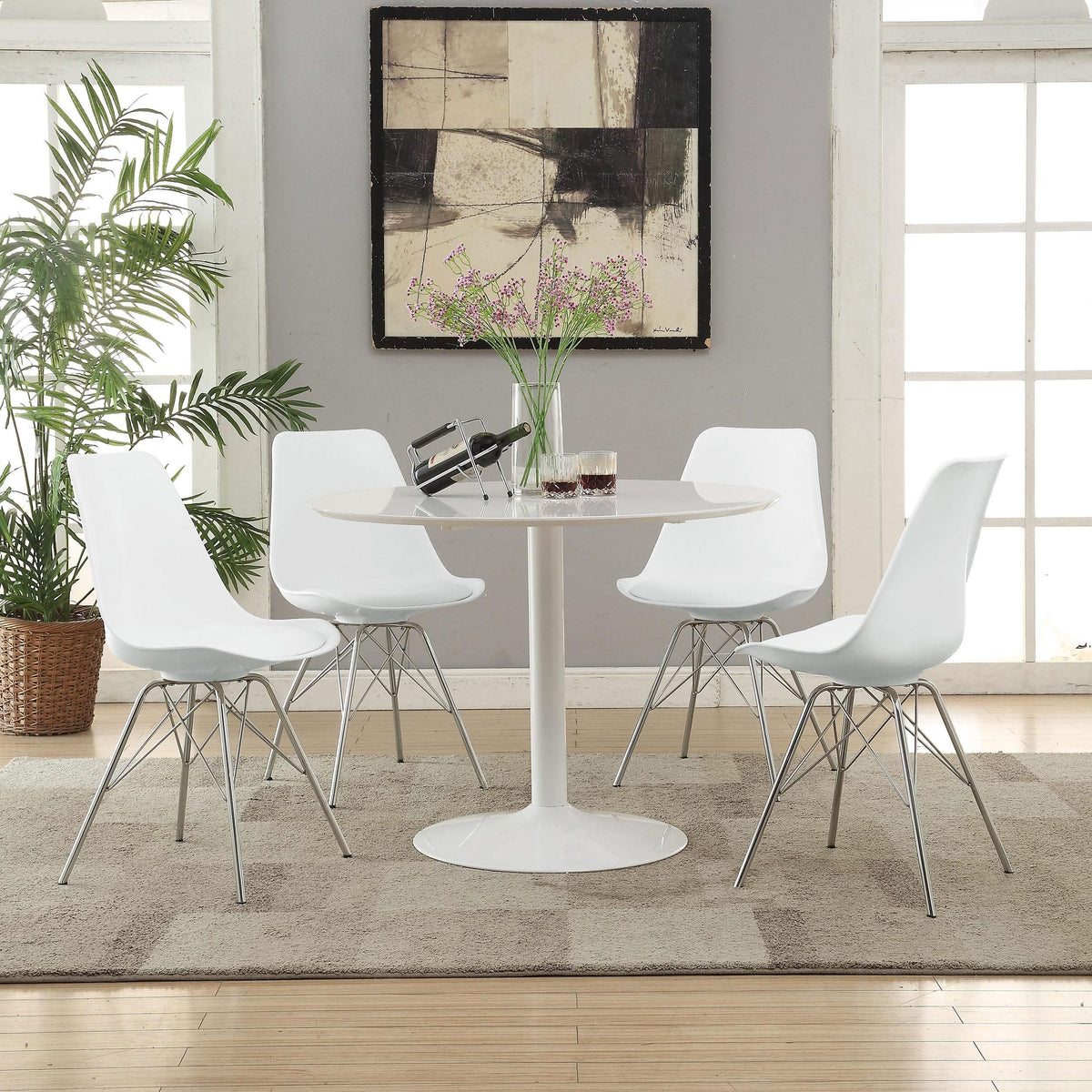 Silla de comedor Juniper de polipropileno blanco (juego de 2)
