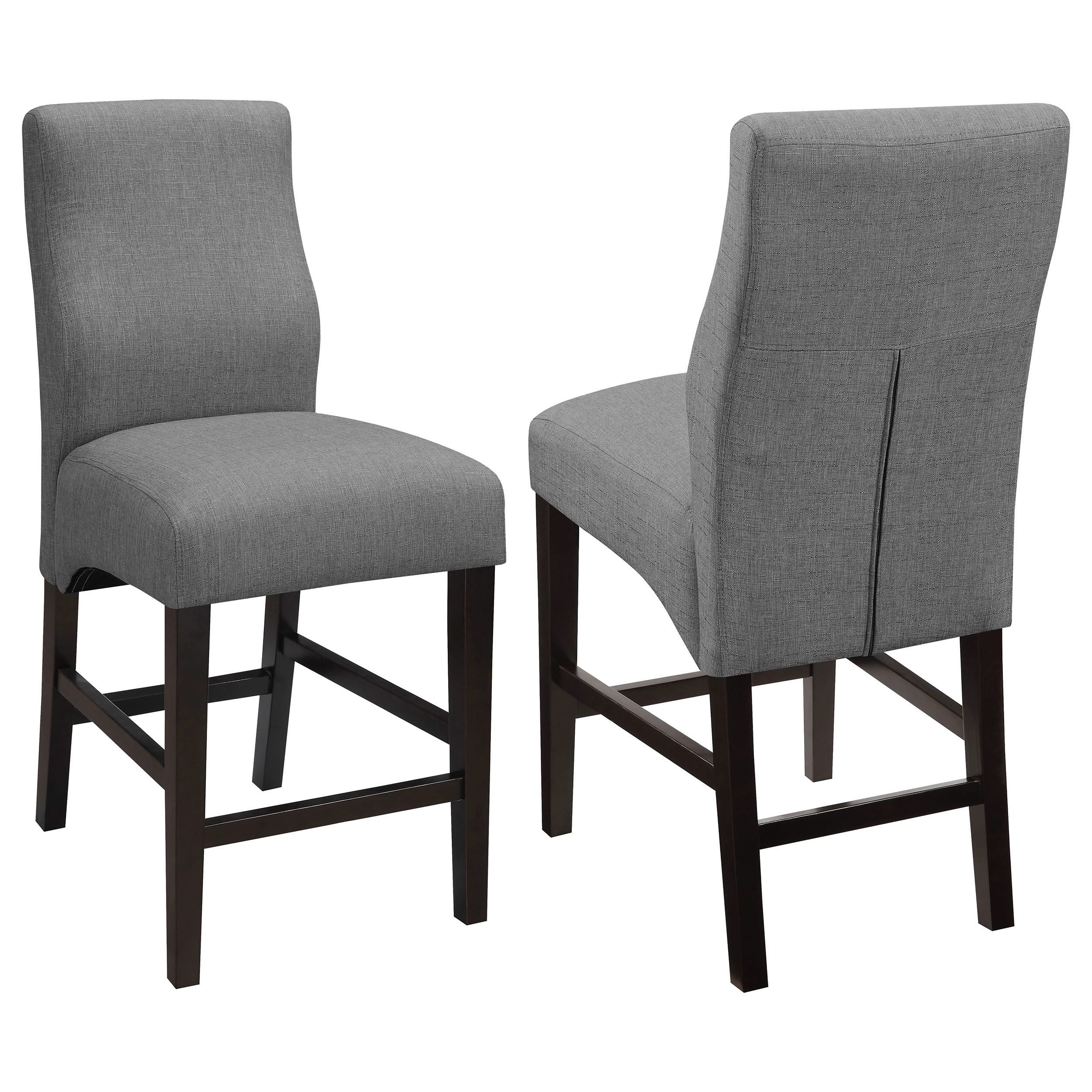 Silla de mostrador tapizada en tela Mulberry gris (juego de 2)