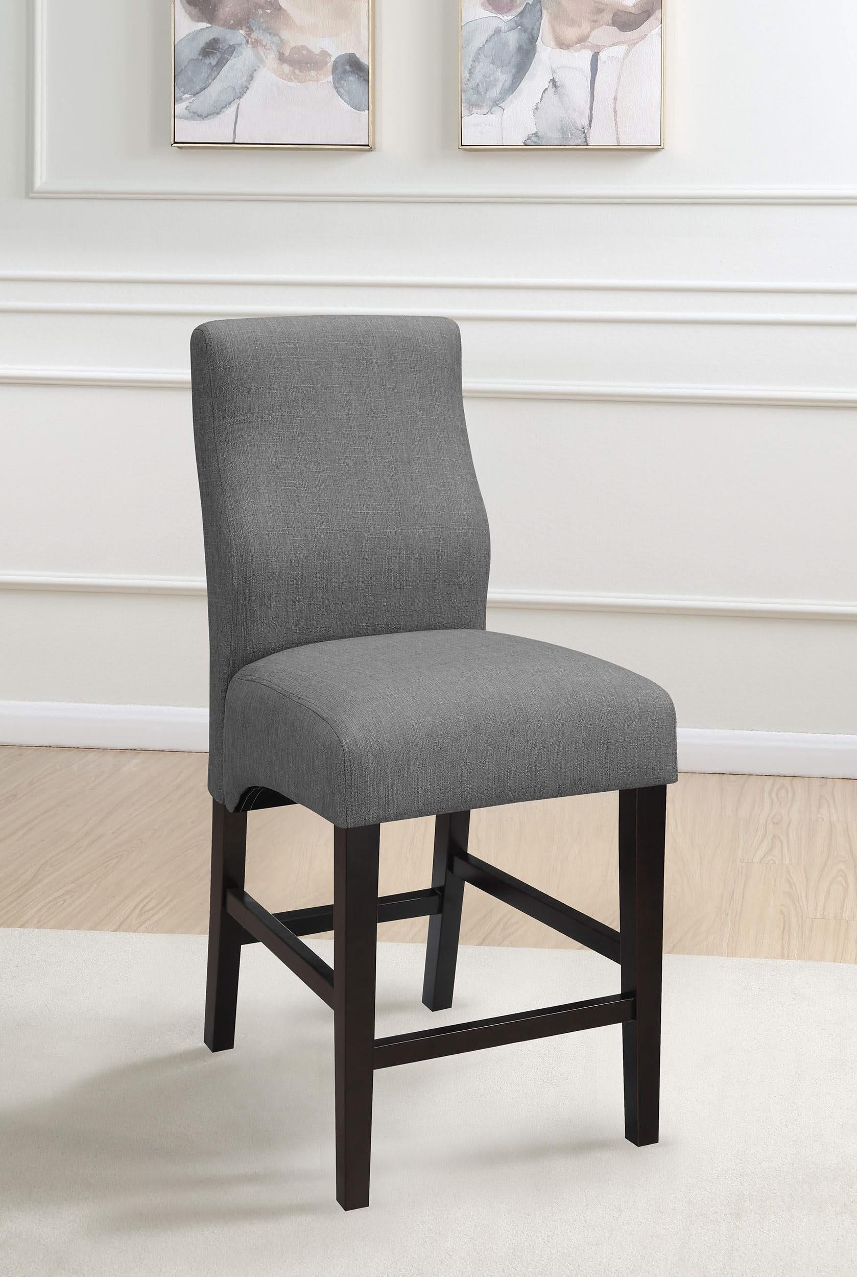 Silla de mostrador tapizada en tela Mulberry gris (juego de 2)