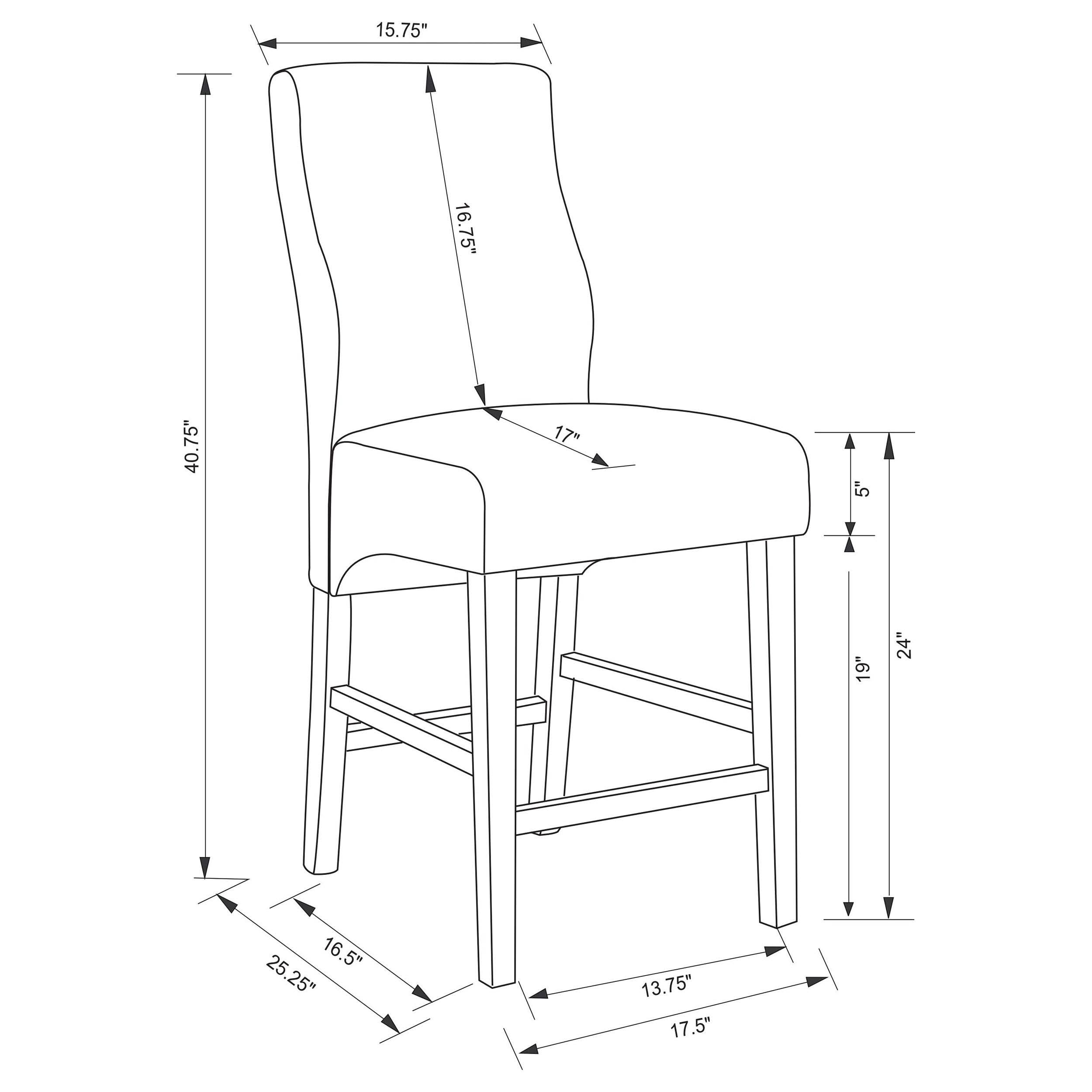 Silla de mostrador tapizada en tela Mulberry gris (juego de 2)