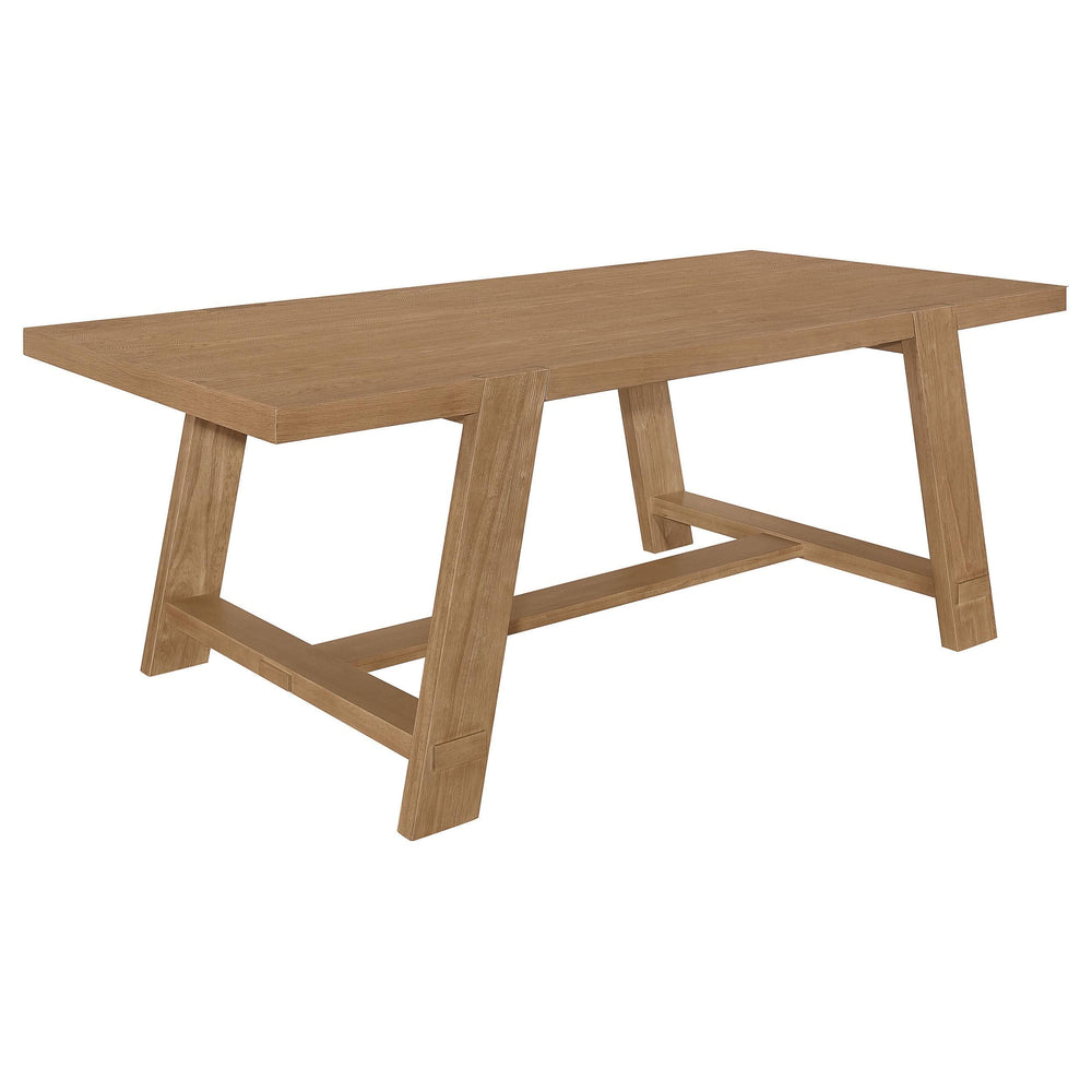 Mesa de comedor rectangular Sharon de 84 pulgadas con caballete de madera marrón