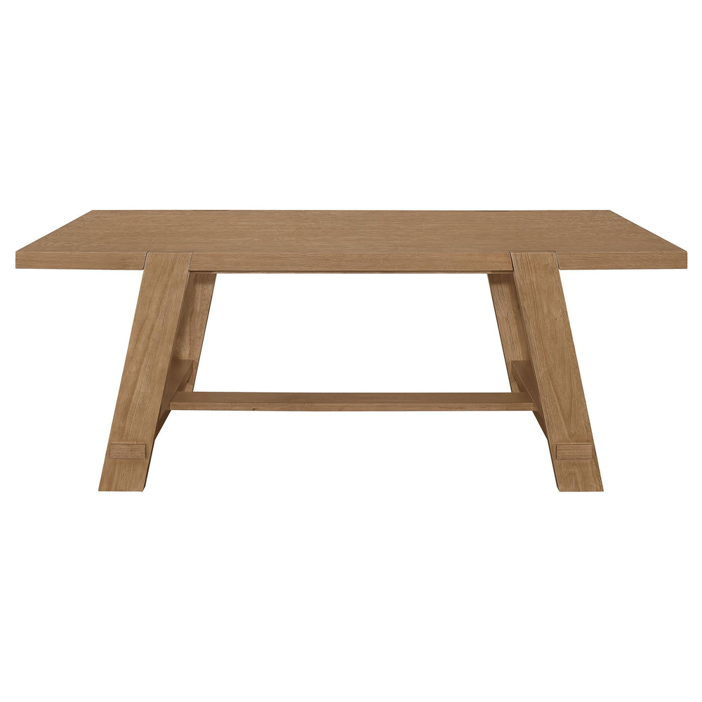 Mesa de comedor rectangular Sharon de 84 pulgadas con caballete de madera marrón