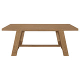 Mesa de comedor rectangular Sharon de 84 pulgadas con caballete de madera marrón
