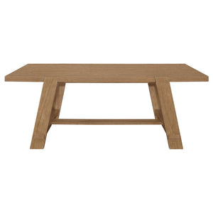 Mesa de comedor rectangular Sharon de 84 pulgadas con caballete de madera marrón
