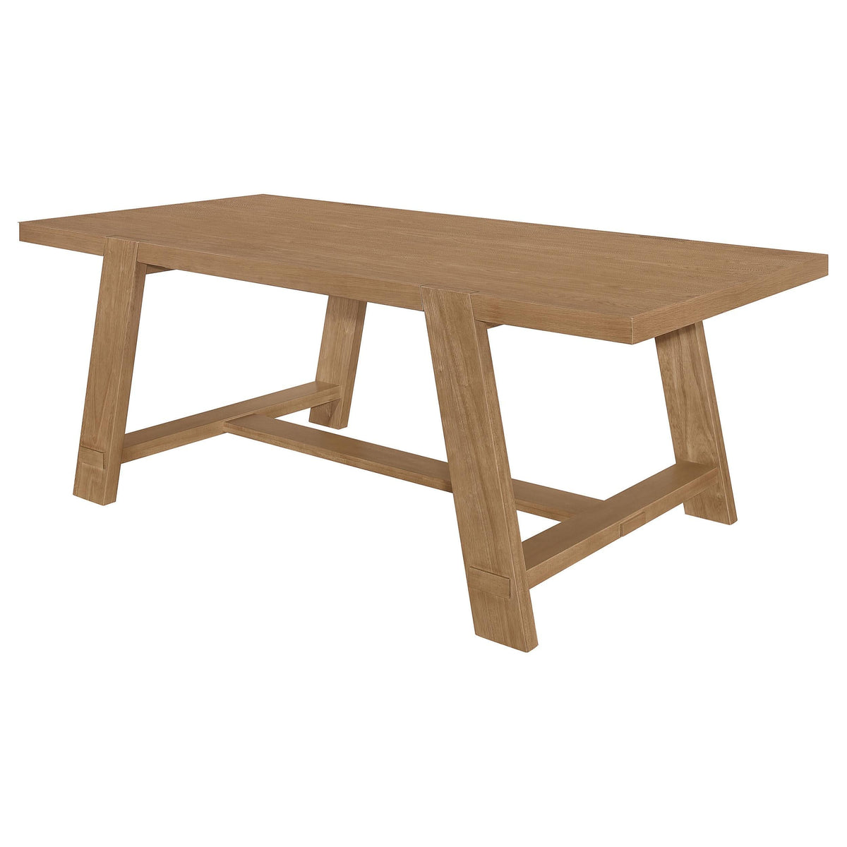 Mesa de comedor rectangular Sharon de 84 pulgadas con caballete de madera marrón