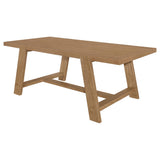 Mesa de comedor rectangular Sharon de 84 pulgadas con caballete de madera marrón