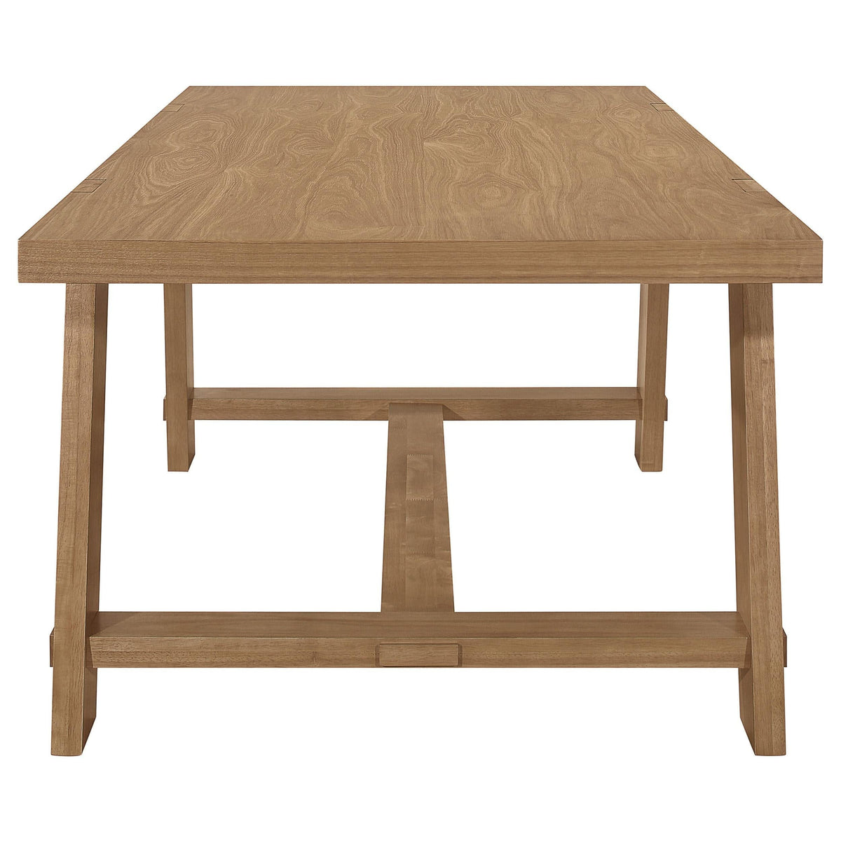 Mesa de comedor rectangular Sharon de 84 pulgadas con caballete de madera marrón