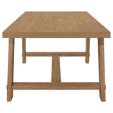 Mesa de comedor rectangular Sharon de 84 pulgadas con caballete de madera marrón