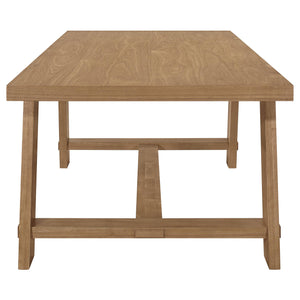 Mesa de comedor rectangular Sharon de 84 pulgadas con caballete de madera marrón