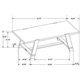 Mesa de comedor rectangular Sharon de 84 pulgadas con caballete de madera marrón