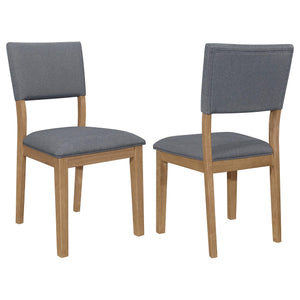 Silla de comedor tapizada en tela Sharon, color marrón (juego de 2)