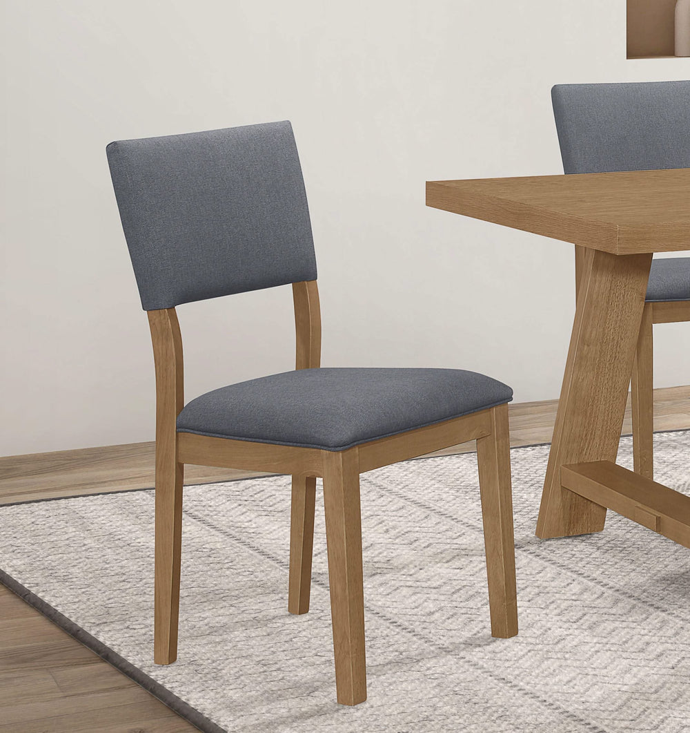 Silla de comedor tapizada en tela Sharon, color marrón (juego de 2)