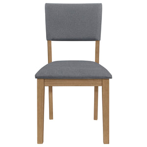 Silla de comedor tapizada en tela Sharon, color marrón (juego de 2)