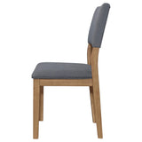 Silla de comedor tapizada en tela Sharon, color marrón (juego de 2)