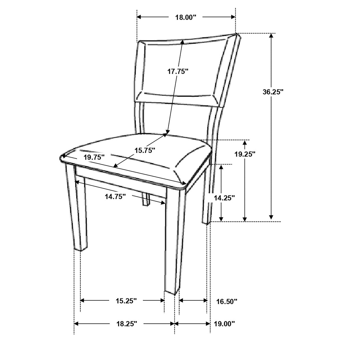 Silla de comedor tapizada en tela Sharon, color marrón (juego de 2)
