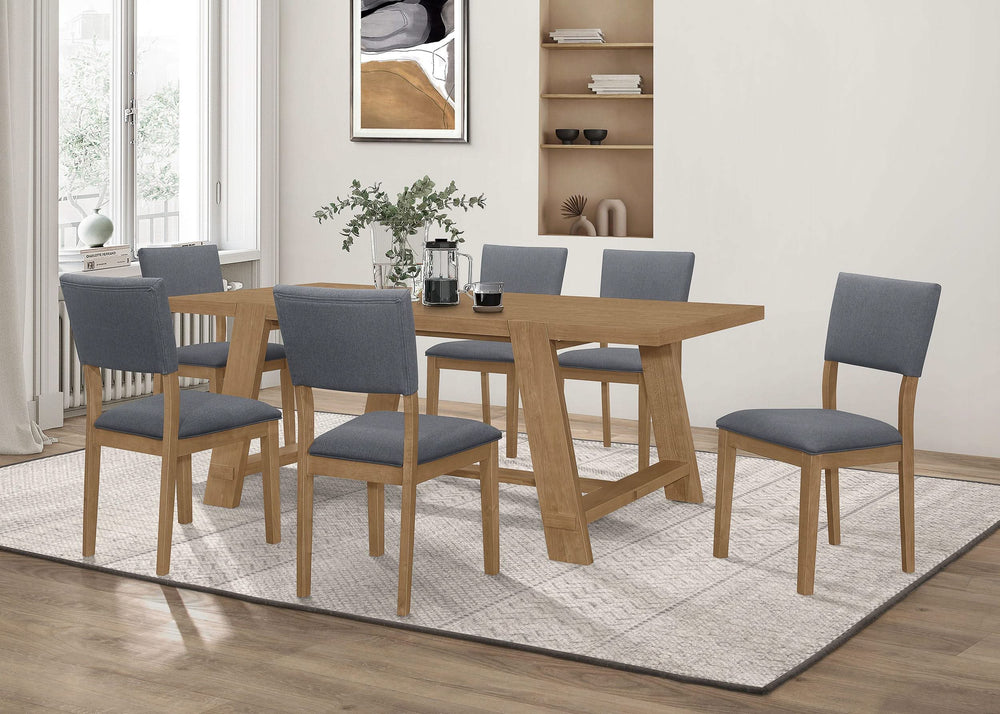 Silla de comedor tapizada en tela Sharon, color marrón (juego de 2)
