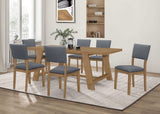 Silla de comedor tapizada en tela Sharon, color marrón (juego de 2)