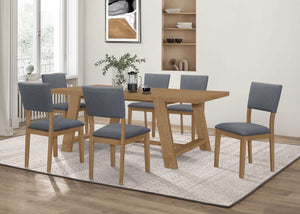 Silla de comedor tapizada en tela Sharon, color marrón (juego de 2)