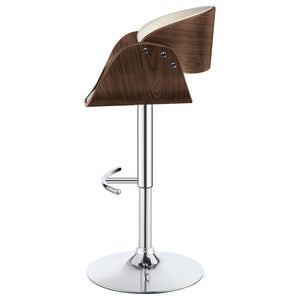 Dana Adjustable Bar Stool Ecru and Chrome