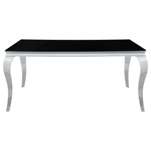 Juego de comedor Carone de 5 piezas de vidrio negro rectangular de 61 pulgadas, azul