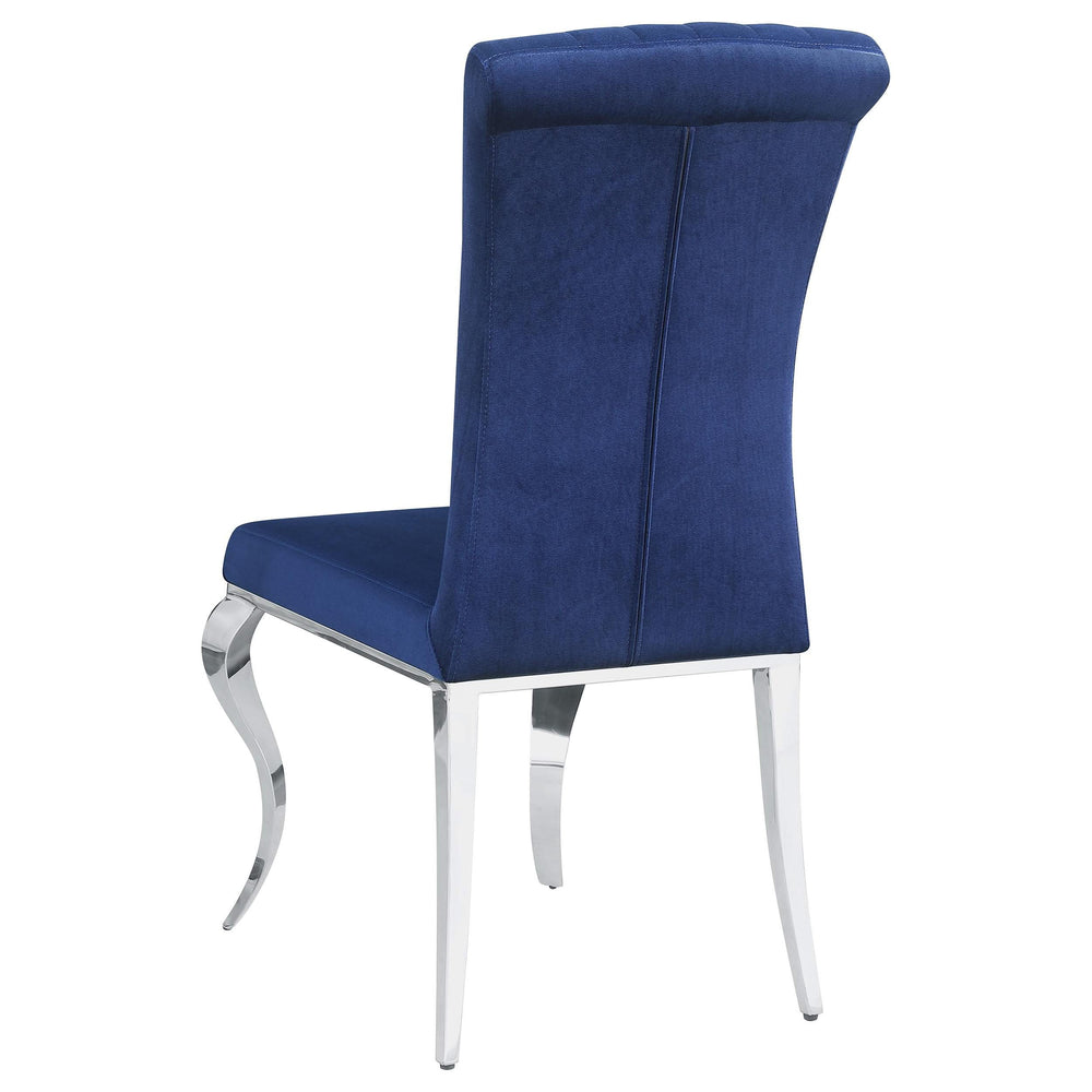 Juego de comedor Carone de 5 piezas de vidrio negro rectangular de 61 pulgadas, azul